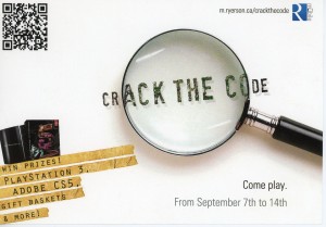 Crack the code is a scavenger hunt developed by Ryerson mobile. (DOC File)