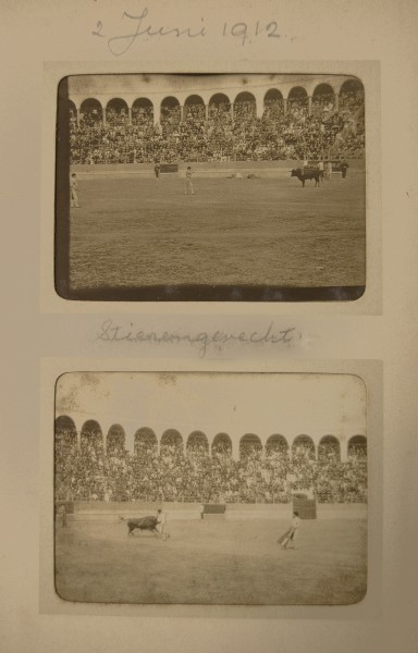 2 Juni 1912 / Stierengevecht. From the album Spain. There are several page with photographs of bullfighting. 2008.001.027