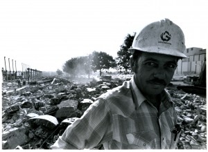 Chimney demolition, 2005