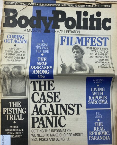 cover of Body Politic: A magazine for gay liberation 