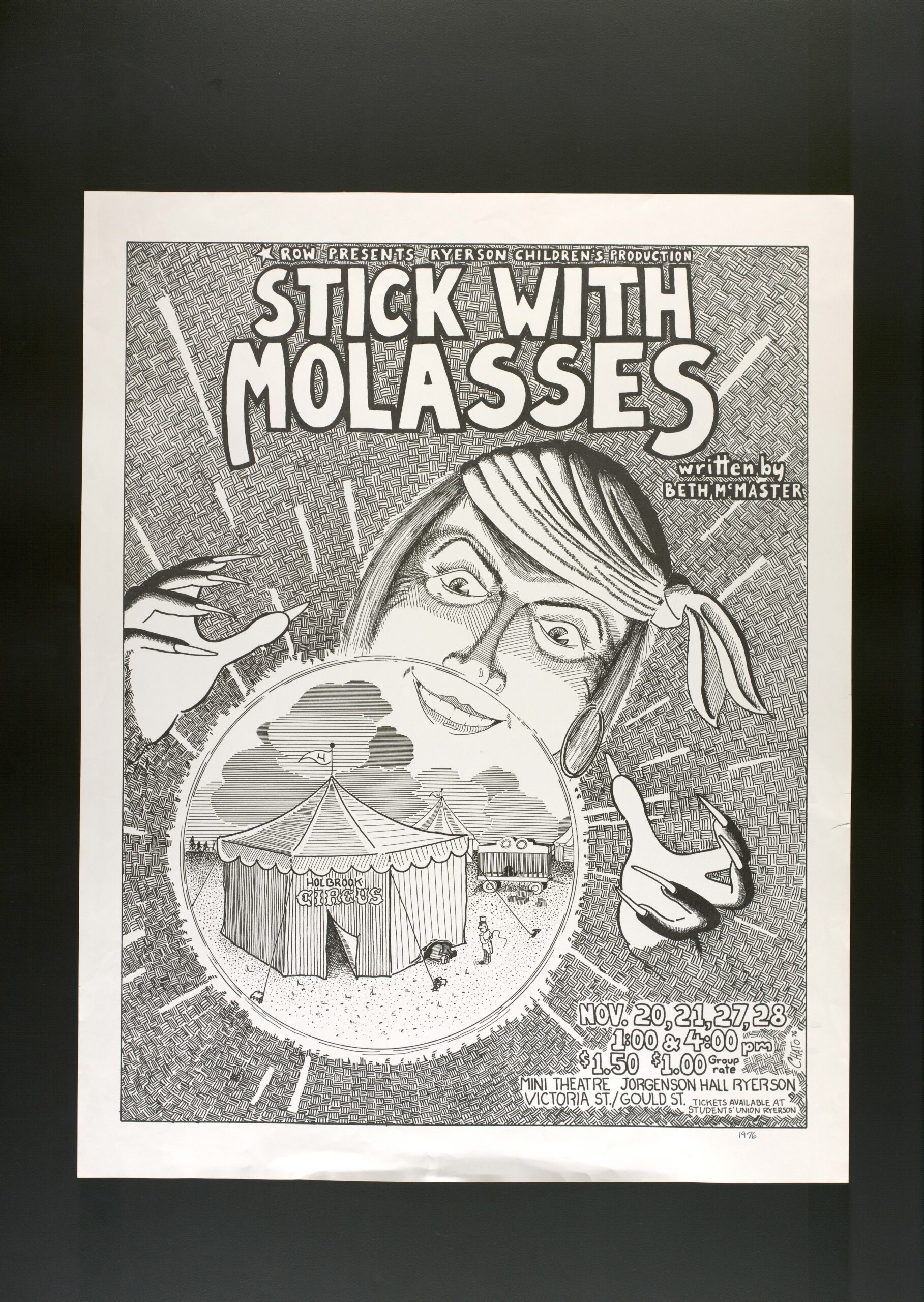 Stick with Molasses Ryerson Opera Workshop poster, 1976
