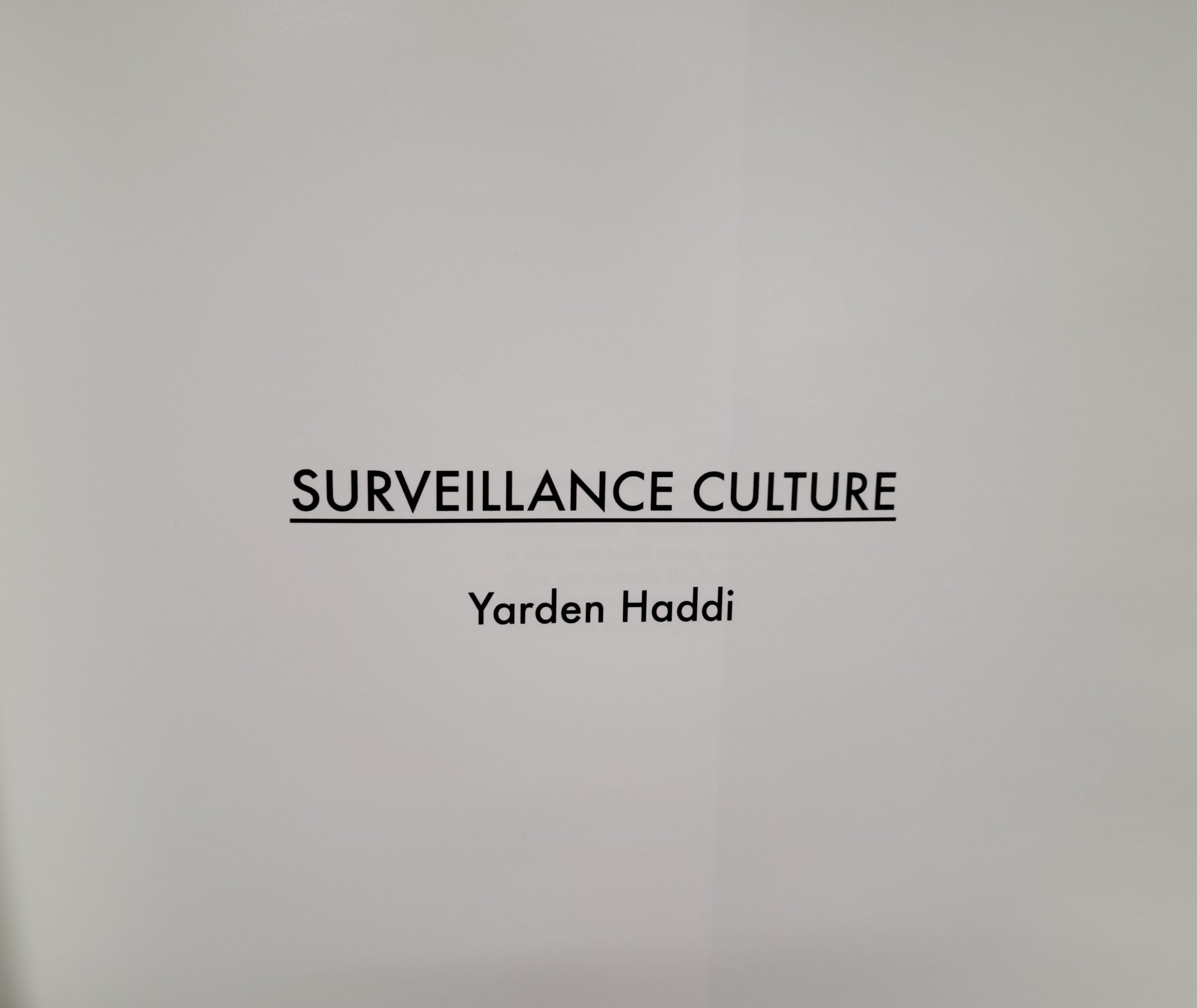 Frpnt page from book Surveillance Culture by Yarden Haddi