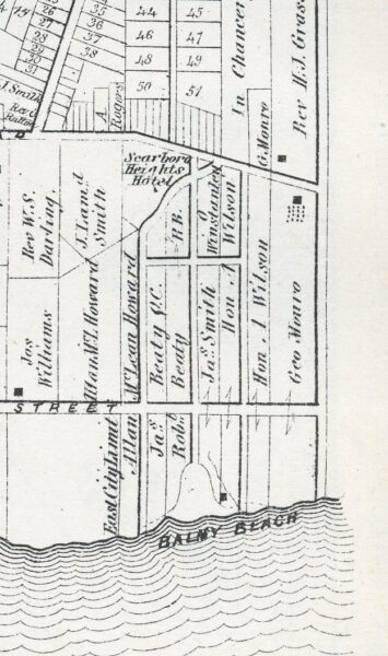 Section of map from York County Atlas showing George Monro property